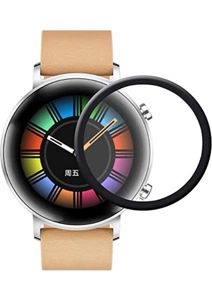 Huawei Gt2 42MM Ekran Koruyucu 3D Kavisli Full Kaplama Pmma