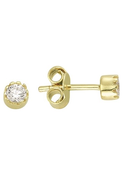 14 Ayar Tektaş Altın Küpe