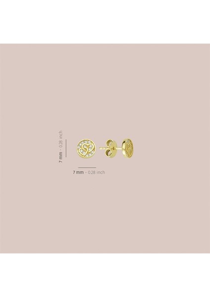 14 Ayar Kalp Taşlı Altın Küpe modelleri