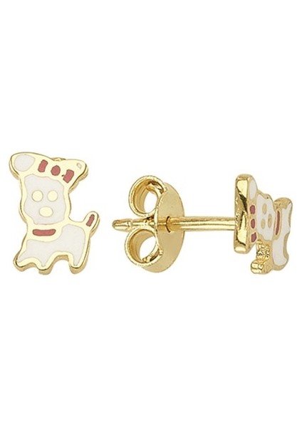 14 Ayar Altın Snoopy Küpe