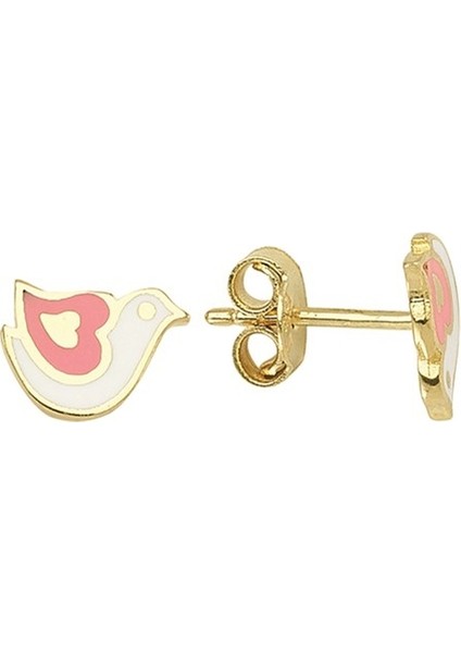 14 Ayar Altın Kuş Küpe