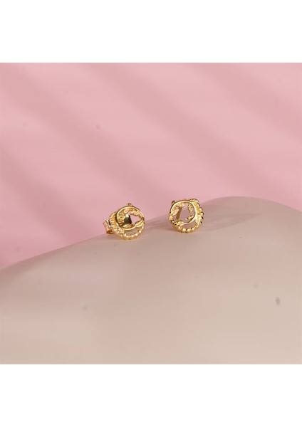 14K Altın Yapraklı Küpe