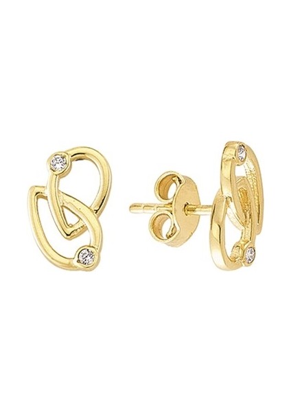 14 Ayar Tektaş Altın Küpe