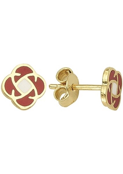 14 Ayar Çiçek Altın Küpe