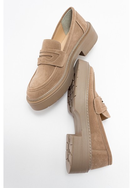 Nonte Koyu Bej Süet Kadın Loafer fiyatları