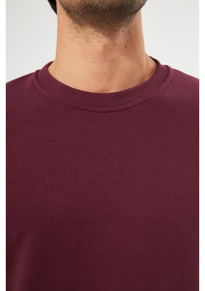 Unisex Bordo Oversize Bol Kalıp Basic Sweatshirt (Sevgili-Çift Kombini Tavsiyesi) fiyatları
