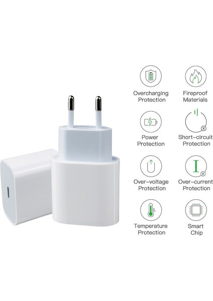 iPhone 16 Serisi / Apple Watch 10 / Apple Watch Ultra 2 Uyumlu 20W Usb-C Hızlı Şarj Adaptörü - iPhone 16 Pro Max - iPhone 16 Pro - iPhone 16 Plus - iPhone 16 Uyumludur