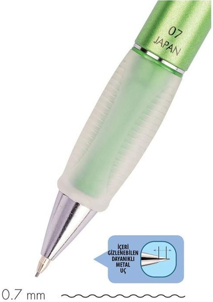 Deep Mekanik Uçlu Kalem 0.7 mm Metalik Fıstık Yeşil
