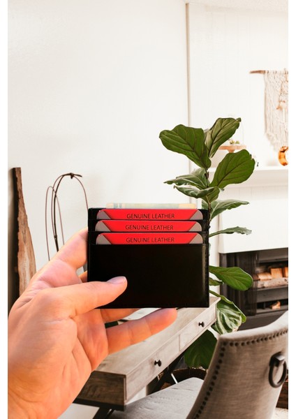 Deri El Yapımı Unisex Siyah Kartlık Cüzdan fiyatları