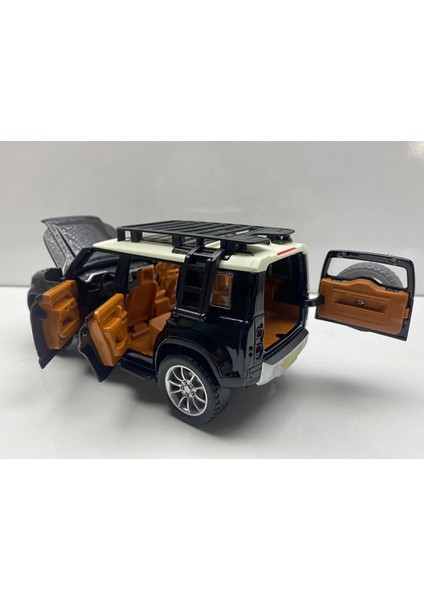 Land Lover Defender Jip Diecast Metal Oyuncak Model Araba 20 cm Sesli Işıklı Kaput Bagaj Kapılar Açılabilen