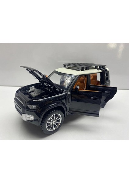 Land Lover Defender Jip Diecast Metal Oyuncak Model Araba 20 cm Sesli Işıklı Kaput Bagaj Kapılar Açılabilen