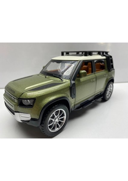 Land Lover Defender Jip Diecast Metal Oyuncak Model Araba 20 cm Sesli Işıklı Kaput Bagaj Kapılar Açılabilen