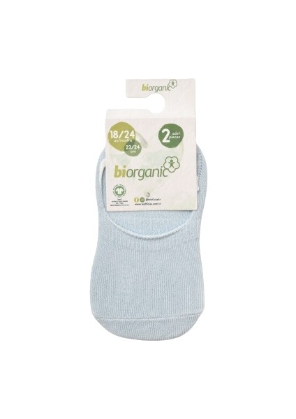Bibaby Biorganic Basic Erkek Babet 2'li Çorap 68454 Mavi Ekru Mavi Ekru