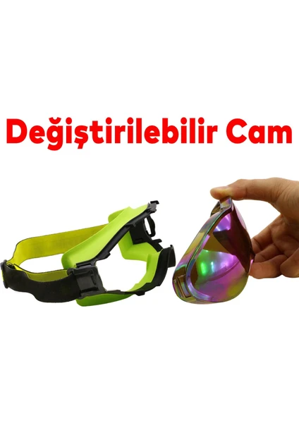 Kayak Gözlüğü Değiştirebilir Camlı Güneş Kar Gözlük Gökkuşağı Snowboard Glasses Gözlük