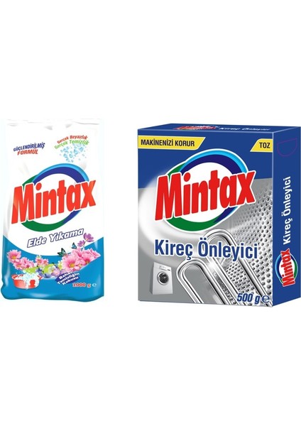 Elde Yıkama Toz Deterjan 1 kg + Mintax Kireç Önleyici 500 gr