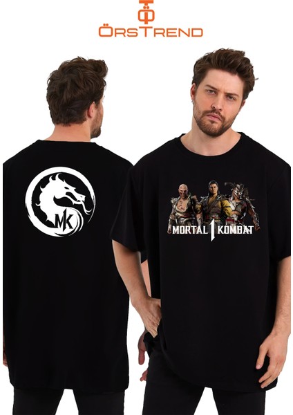 Mortal Kombat 1 Baskılı Sıfır Yaka Unisex Oversize Tişört