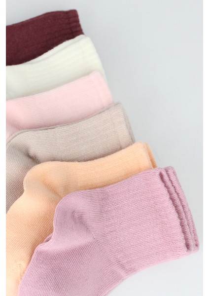 Bistyle Colors 6lı Penye Düz Soket Çorap BS6000 Gül Kurusu Gül Kurusu