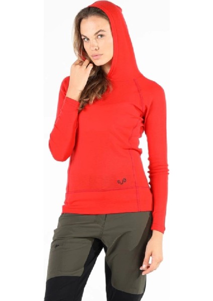 Sonatra Hoodie Yünlü Kapüşonlu Kadın Sweatshirt - Red fiyatları