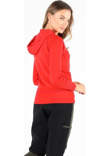 Sonatra Hoodie Yünlü Kapüşonlu Kadın Sweatshirt - Red fırsatları