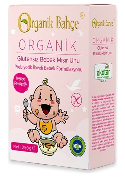 Organik Bebek Ek Gıda Alerjen Seti +6 Ay Glutensiz Mısır Unu Seti 3 Kutu x 250 gr 750 gr