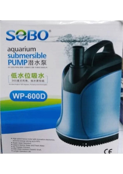 Akvaryum Alttan Emişli Sump Kafa Motoru 80W 5000 lt /saat WP-600D