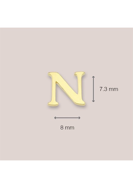 14 Ayar Altın N Harf Küpe 0,56 gr fırsatları