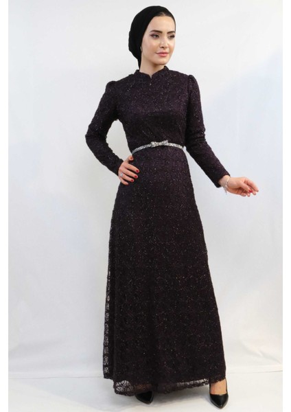 Ahunisa Parıltı Abiye Mürdüm 5570 fiyatları