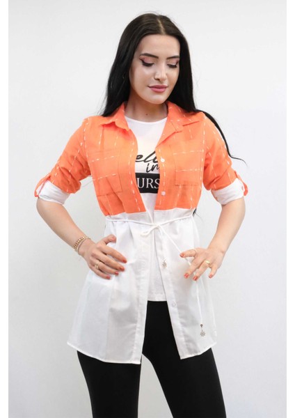 Pıt Pıt Desen İkili Takım Turuncu