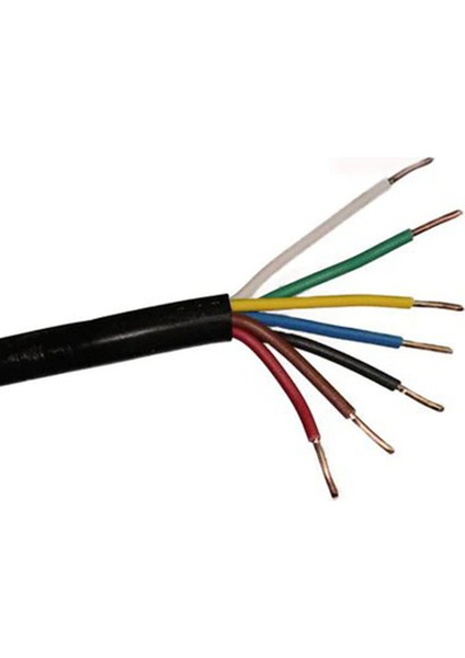 7 Uçlu Toprak Altı Sulama Sinyal Kablosu 0,8mm 7 Renk 20 Metre