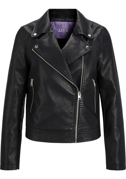 Jjxx Biker Siyah Kadın Pu Deri Ceket 12206262