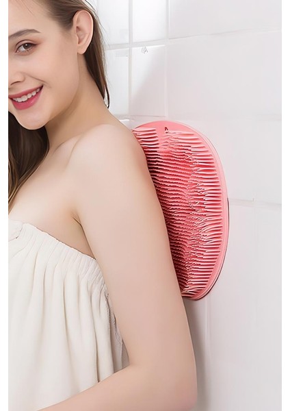 Vantuzlu Banyo Fırçası ve Masaj Pedi Pembe