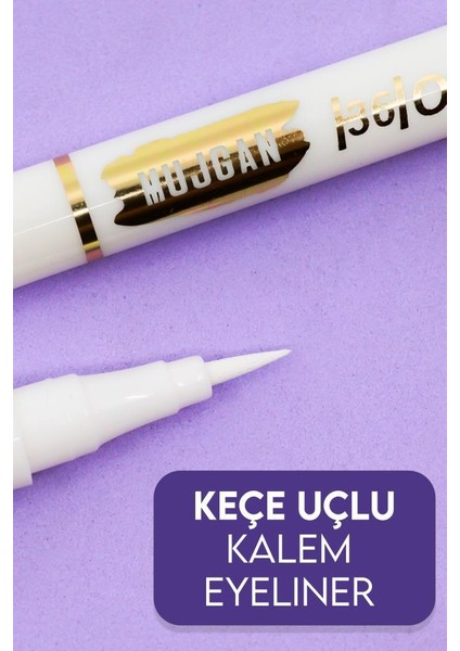 Ponponlu Beyaz Kalem Eyeliner