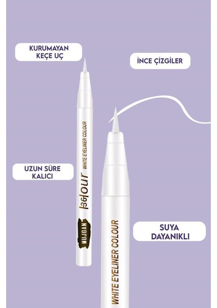 Ponponlu Beyaz Kalem Eyeliner