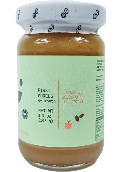 Organik Hurmalı Elma Püresi 105 gr +6 Ay