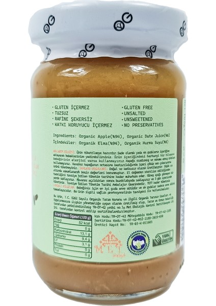 Organik Hurmalı Elma Püresi 105 gr +6 Ay