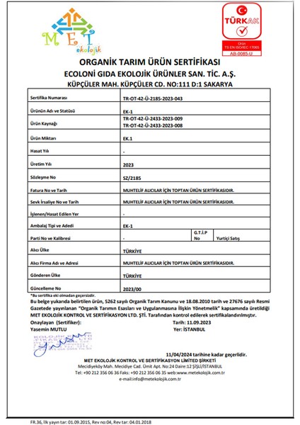 Organik Hurmalı Elma Püresi 105 gr +6 Ay