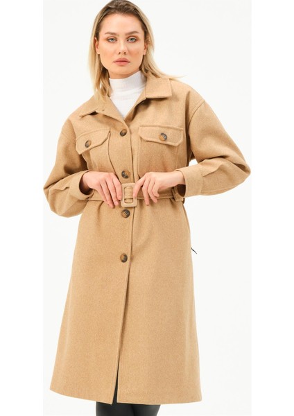 Z6777 Dewberry Kadın Palto-Camel fırsatları