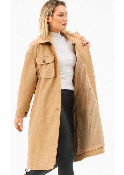 Z6777 Dewberry Kadın Palto-Camel indirimleri