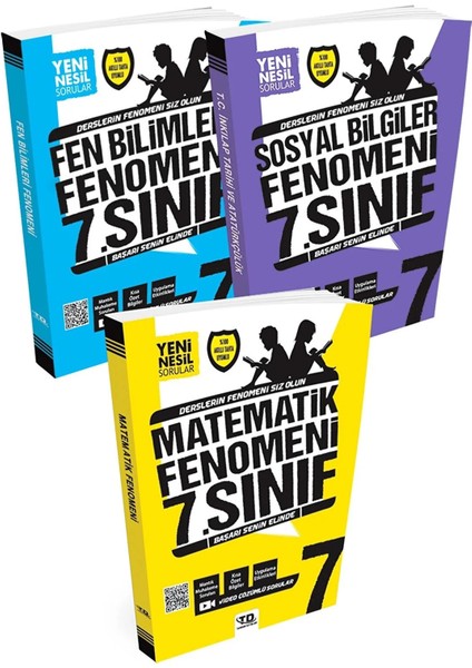 7. Sınıf Sosyal Bilgiler - Fen Bilimleri - Matematik Fenomen Soru Bankası Seti