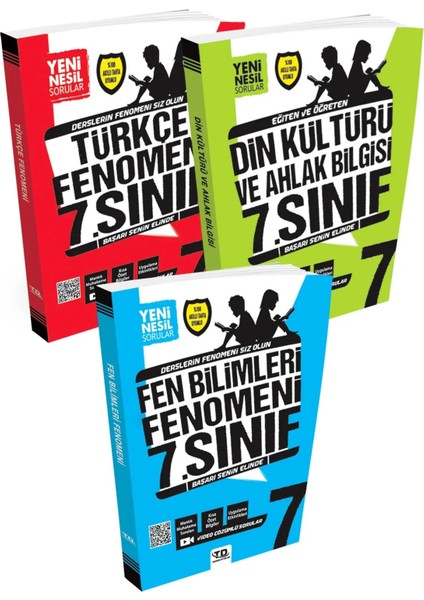 Tandem Yayınları 7. Sınıf Türkçe - Din Kültürü ve Ahlak Bilgisi - Fen Bilimleri Fenomen Soru Bankası Seti