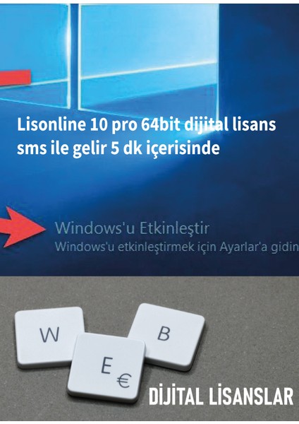 10 Pro Tr Dijital Lisans Anahtarı Digital Product Sms Ile Gelir fiyatları