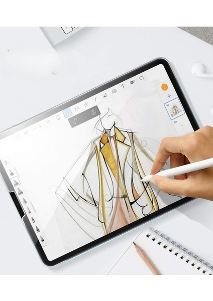 Apple iPad Pro 6. Nesil 12.9 Inç 2022 Uyumlu Temperli Kırılmaz Ekran Koruyucu