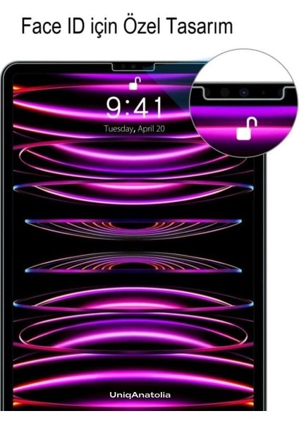Apple iPad Pro 5. Nesil 12.9 Inç 2021 Uyumlu Temperli Kırılmaz Ekran Koruyucu