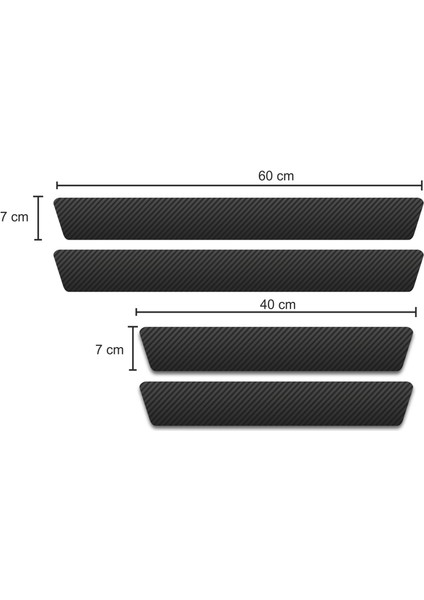 Fiat Albea  Logolu Karbon Kapı Eşiği Koruyucu Suni Deri 4'lü Set