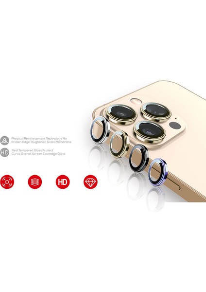 iPhone 15 Pro ile Uyumlu Görüş Açısını Bozmayan Z-Cl-12 Premium Advice Safir Kamera Lens Koruma