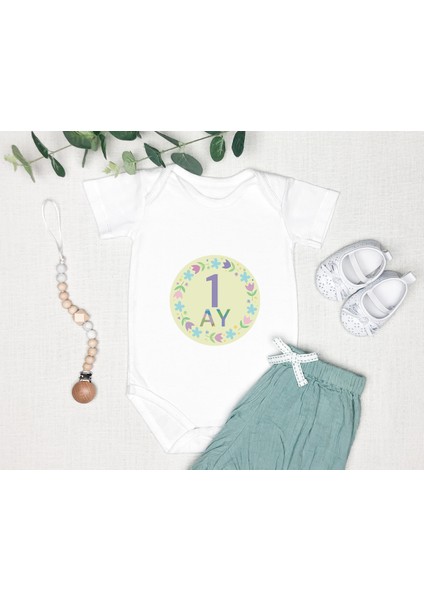 Bebeğinizin Ismine Tasarlanabilenyenidoğan Anne Baba Teyze Hala Amca Dayı 1AYLIK Oldum Zıbın Body 1A