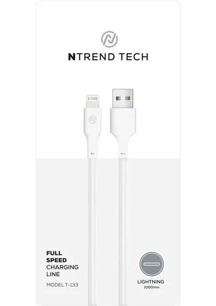 N Trend Iphone Şarj Kablosu Tüm Modellerle Uyumlu Şarj Kablosu 1 Metre Lightning-Usb