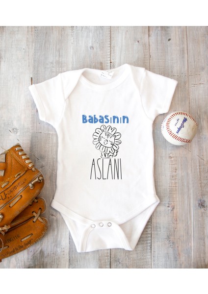 Isme Özel Isimli Baskı Yazılabilen %100 Pamuk Baba Baskılı Babaya Özel Hediye Bebek Zıbın Body 050