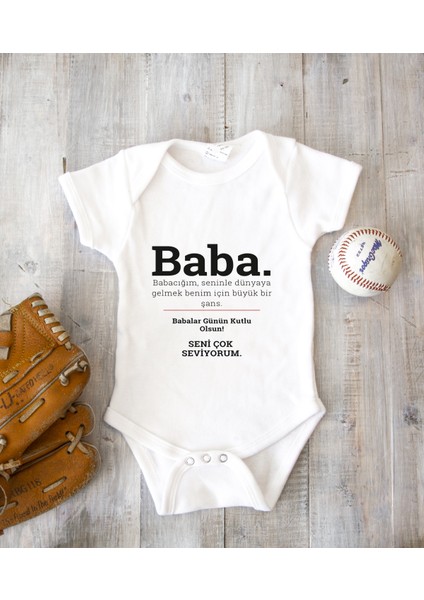 Kişiye Özel Baba Zıbın Body %100 Pamuk Babalar Günü Hediyesi