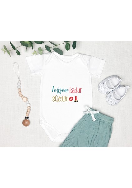 Kişiye Özel Isim Yazabiliri %100 Pamuklu Teyze Baskılı Bebek Zıbın Bod